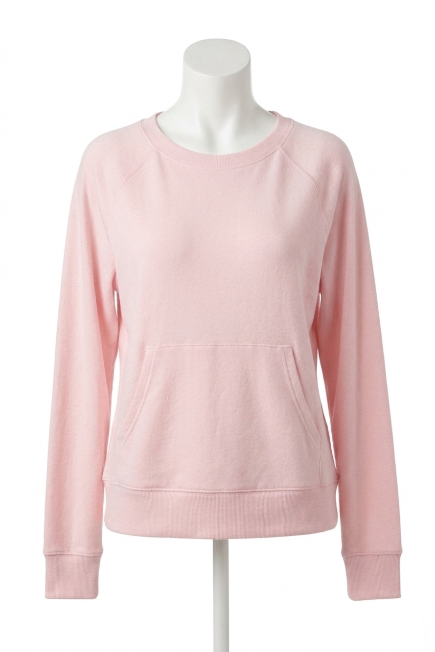 NEW PJ HARLOW becca long sleeve semi crop sweatshirt in blush